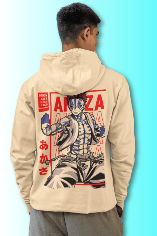 Akaza upper Rank Moon DemonSlayer | Designer Hoodie | Quirky Vibe - Quirky Vibe India