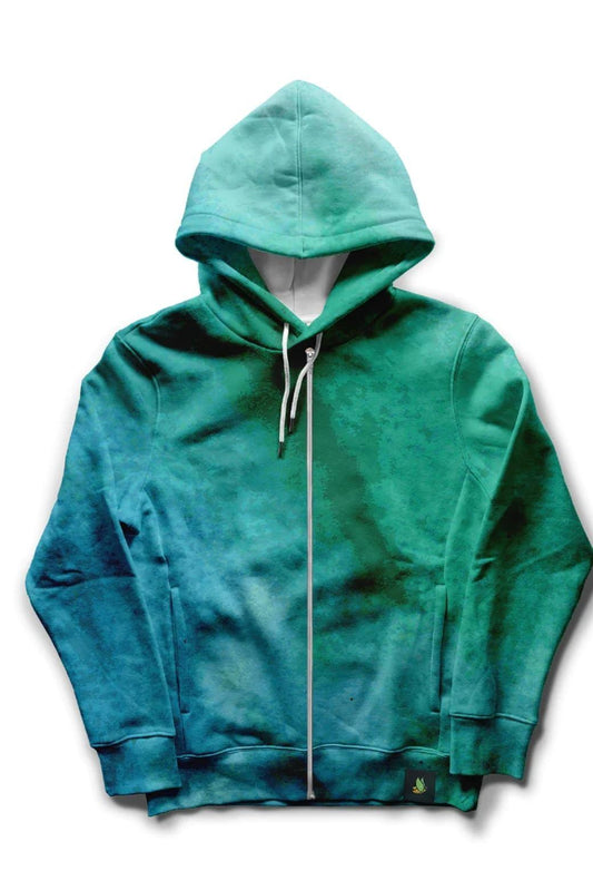 Blue Green Tie Dye | RDKLU Printed Hoodie RDKLU