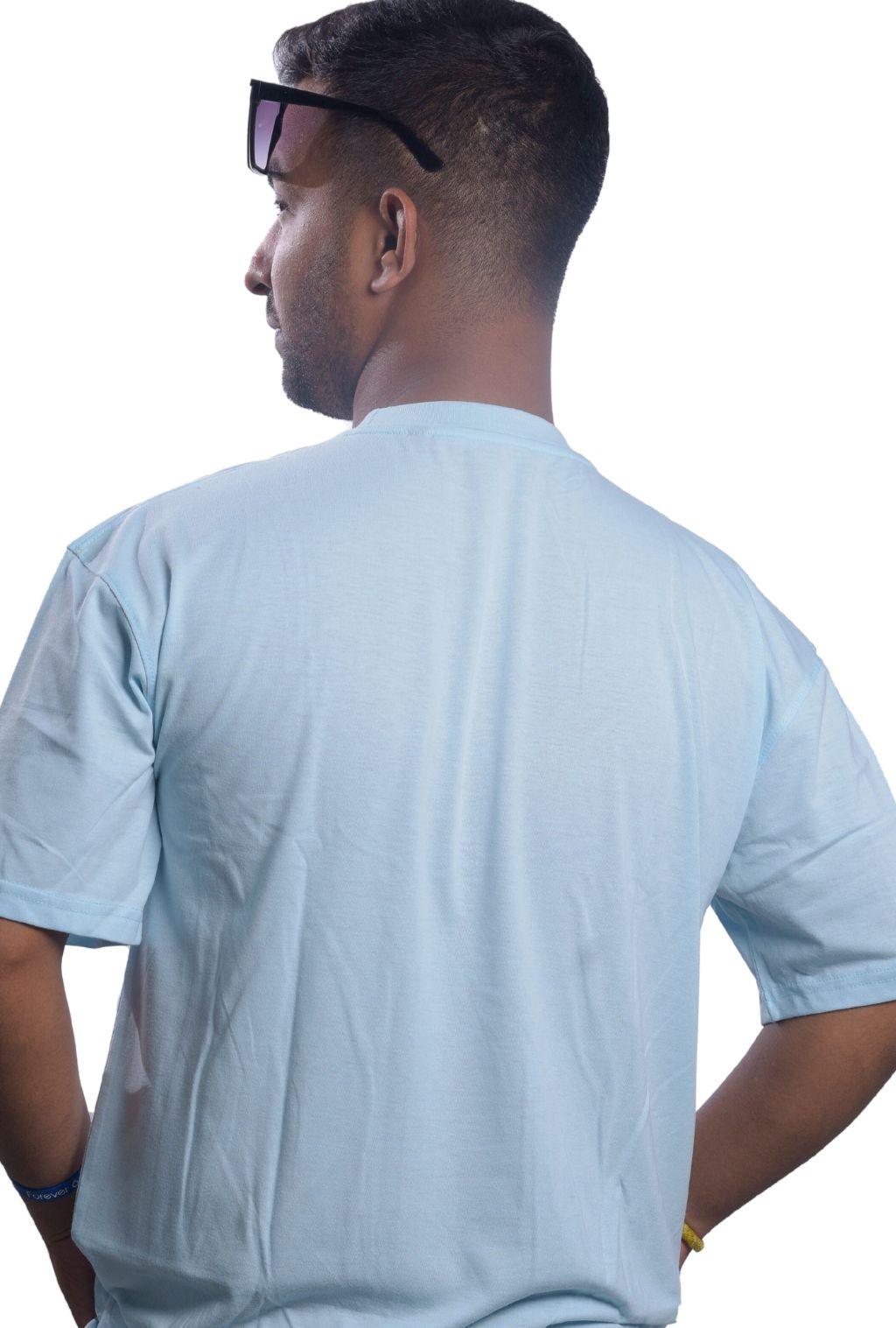 SOLID SKY BLUE T-SHIRT | Quirky Vibe - Quirky Vibe India