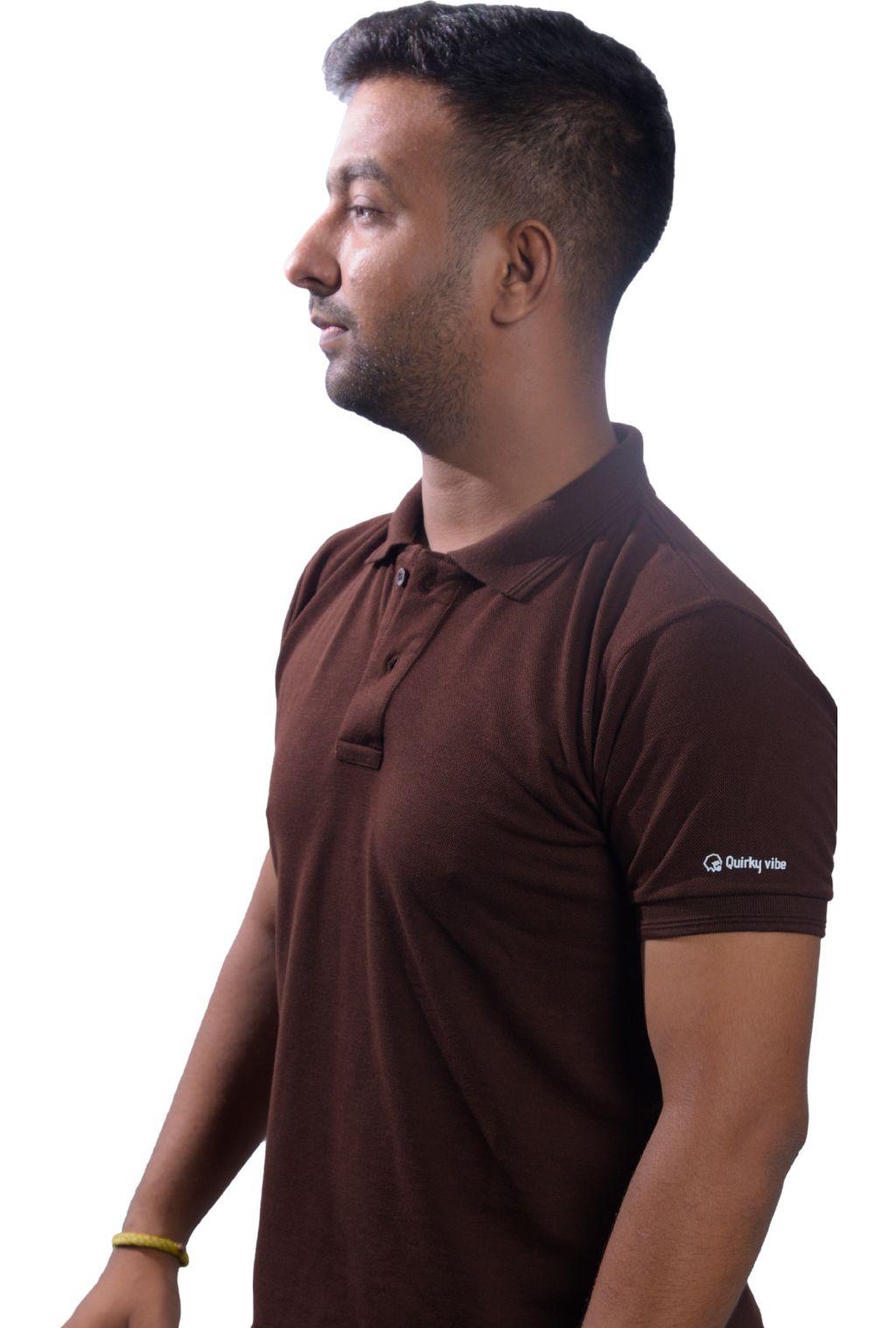 POLO BROWN T-SHIRT | Quirky Vibe - Quirky Vibe India