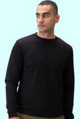 Solid Premium Black Sweatshirt | Boys Quirky Vibe - Quirky Vibe India