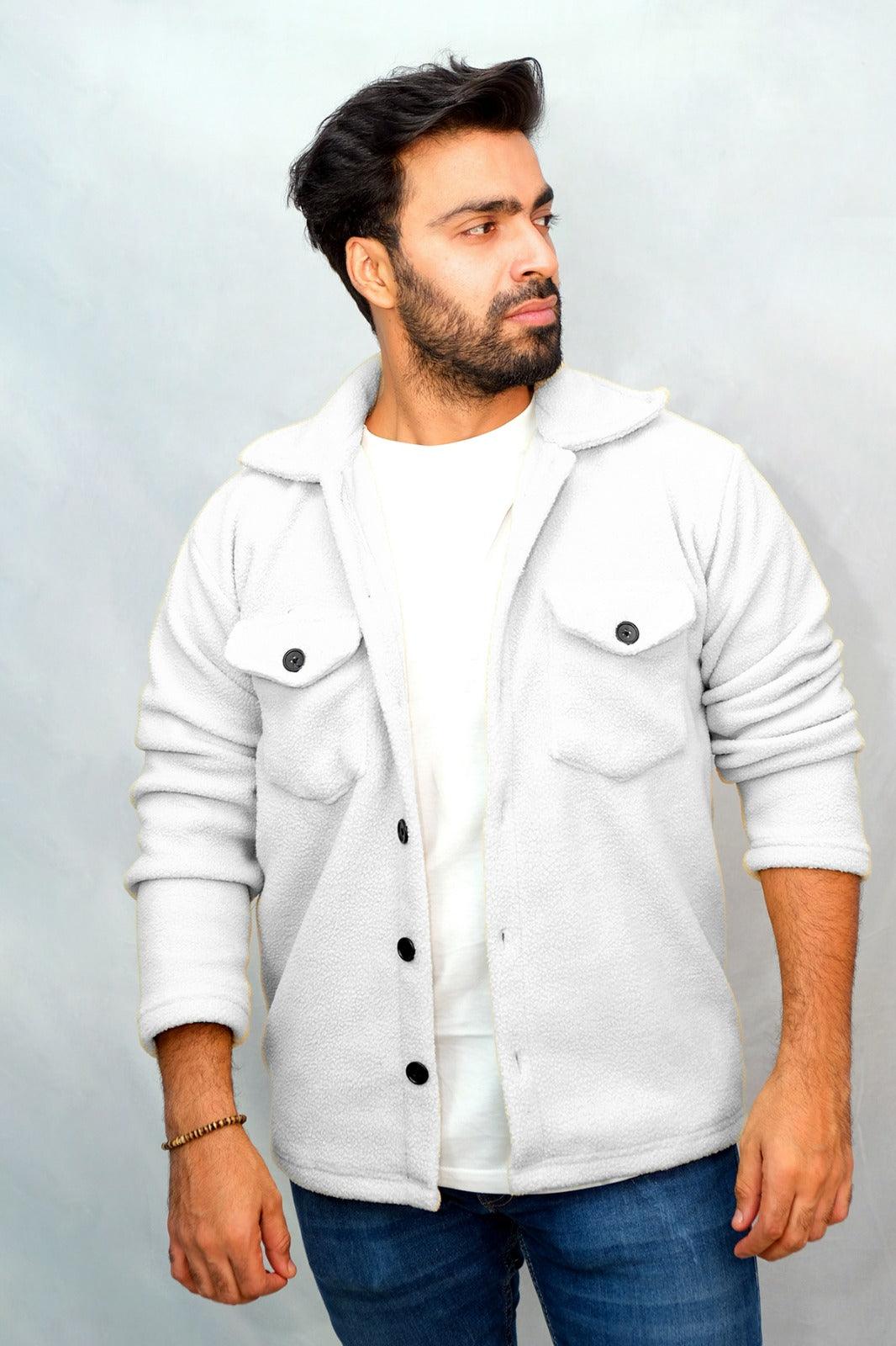 White Color Plaid Shacket | Men Quirky Vibe Quirky Vibe India